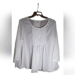 Old Navy NWT White Sheer Swiss Dot Blouse Size XXL